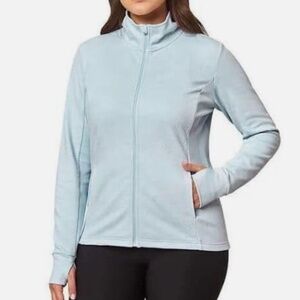 Light Blue Mondetta Full Zip Long Sleeve Athletic Jacket w/ Pockets sz S Small